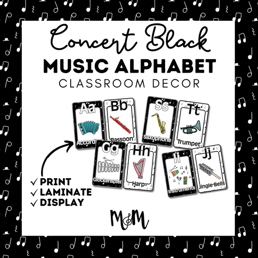Concert Black: Music Alphabet DIGITAL DOWNLOAD