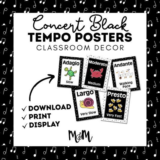 Concert Black: Tempo Posters DIGITAL DOWNLOAD