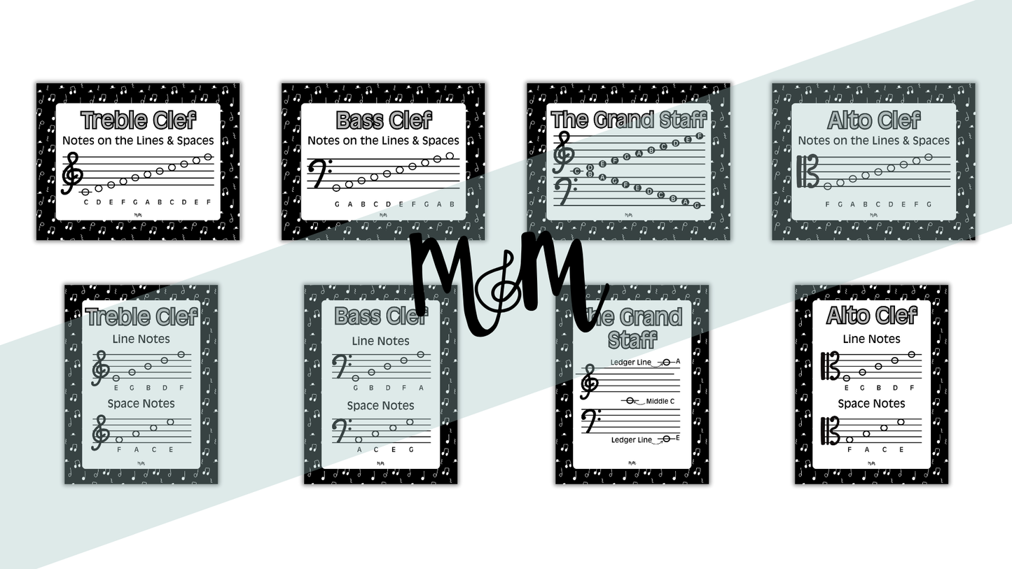 Concert Black: Lines & Spaces Posters DIGITAL DOWNLOAD