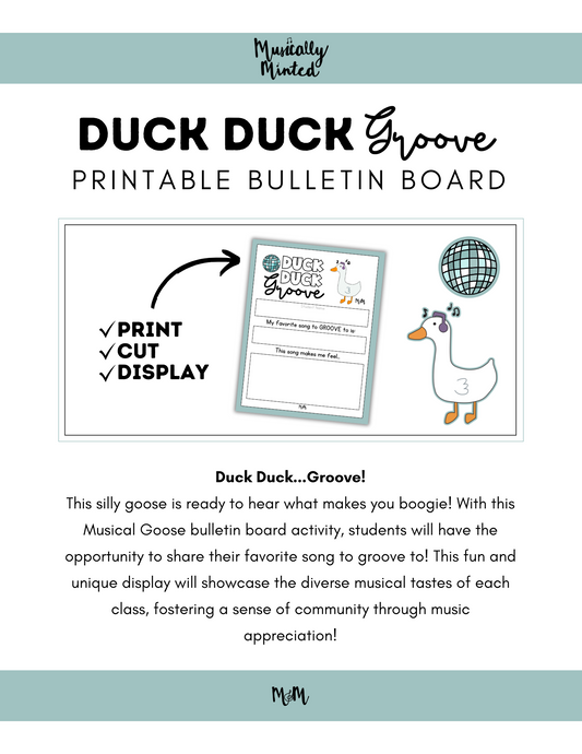 Silly Goose Trio: Duck Duck Groove Interactive Bulletin Board & Activity DIGITAL DOWNLOAD