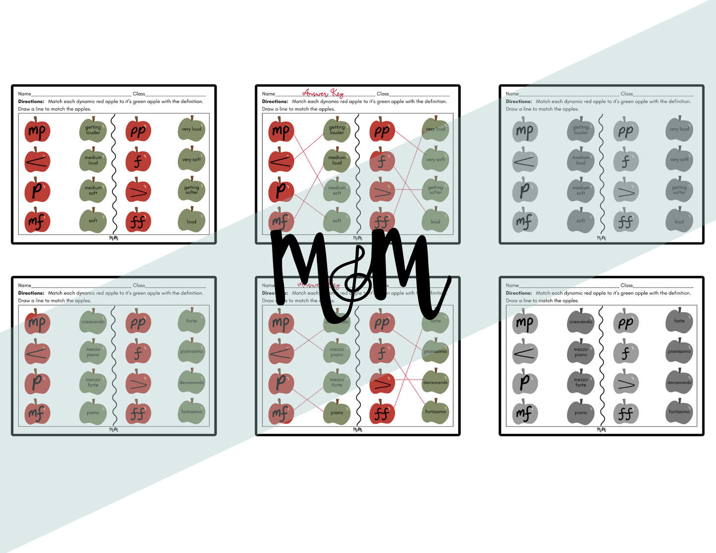 Dynamic Apple Orchard Matching Worksheet | Music Class Activity DIGITAL DOWNLOAD