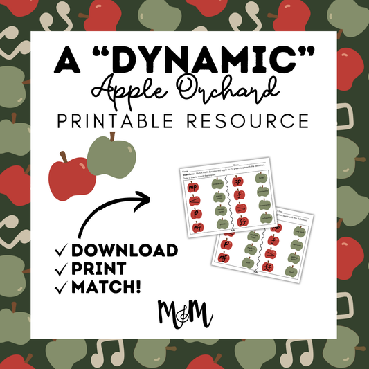 Dynamic Apple Orchard Matching Worksheet | Music Class Activity DIGITAL DOWNLOAD