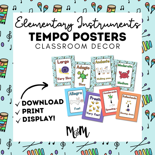 Elementary Instruments: Tempo Posters DIGITAL DOWNLOAD