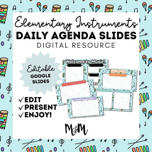Elementary Instruments: Agenda Slides DIGITAL DOWNLOAD