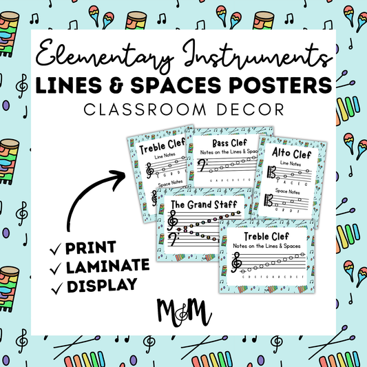 Elementary Instruments: Lines & Spaces Posters DIGITAL DOWNLOAD