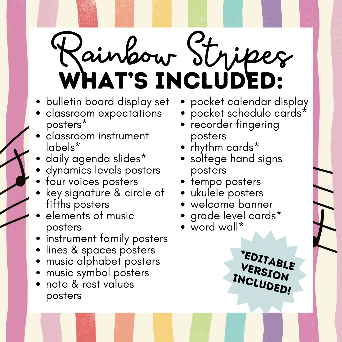 Rainbow Stripes COMPLETE Decor Bundle *DIGITAL DOWNLOAD*