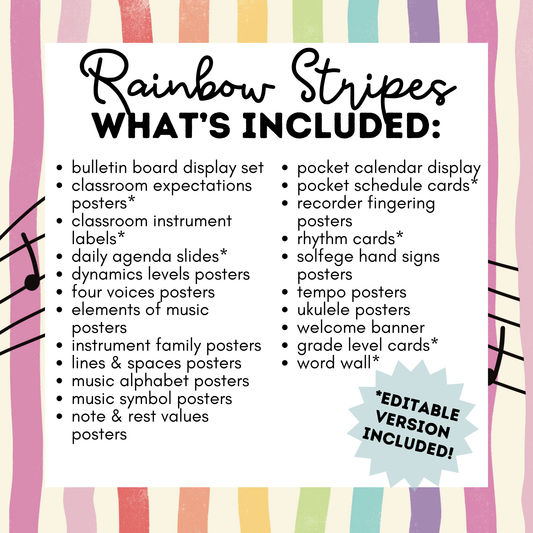 Rainbow Stripes COMPLETE Decor Bundle *DIGITAL DOWNLOAD*