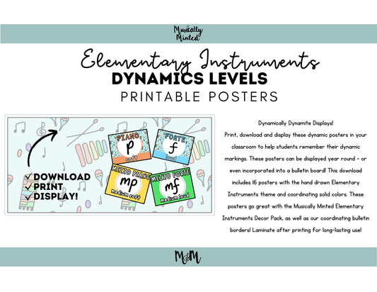 Elementary Instruments: Dynamic Posters DIGITAL DOWNLOAD