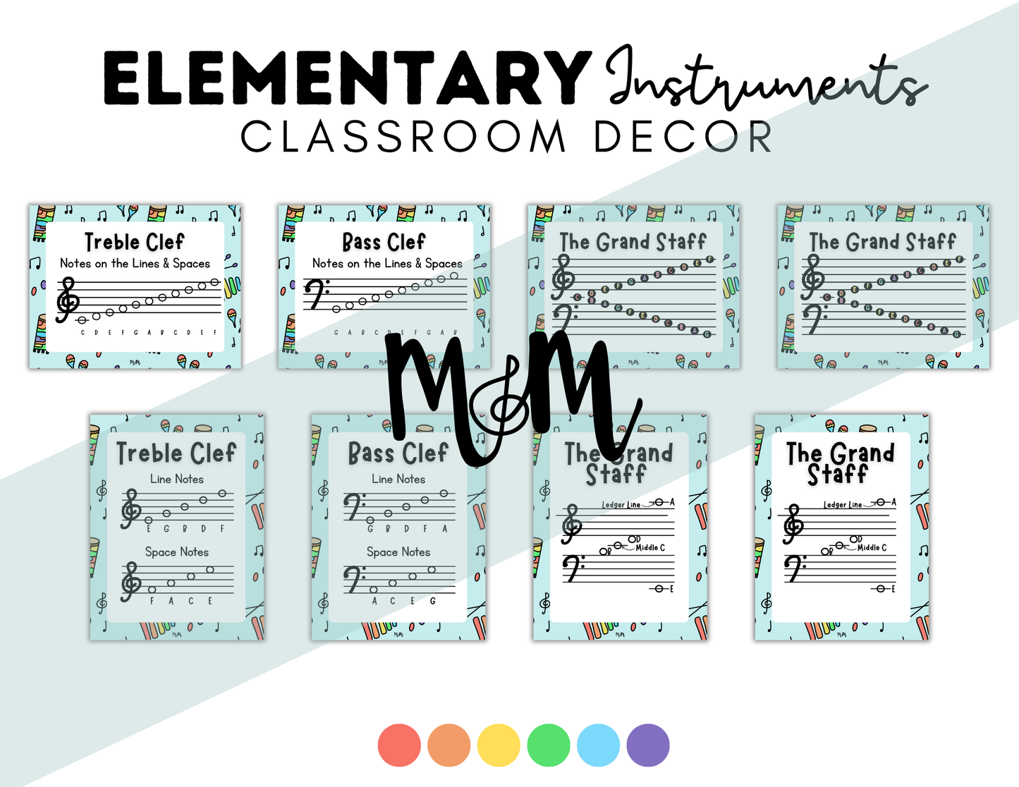 Elementary Instruments: Lines & Spaces Posters DIGITAL DOWNLOAD