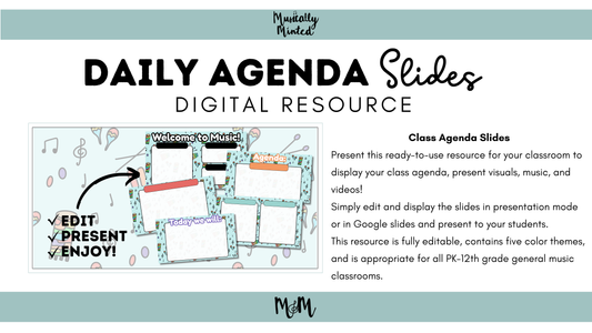 Elementary Instruments: Agenda Slides DIGITAL DOWNLOAD