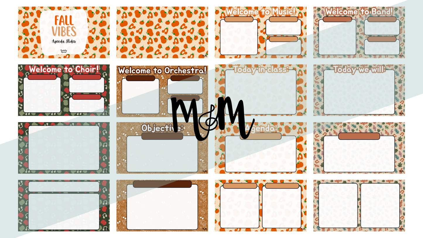 Fall Theme Daily Agenda Slides | Editable Google Slides | Fall Vibes DIGITAL DOWNLOAD