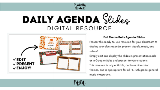 Fall Theme Daily Agenda Slides | Editable Google Slides | Fall Vibes DIGITAL DOWNLOAD