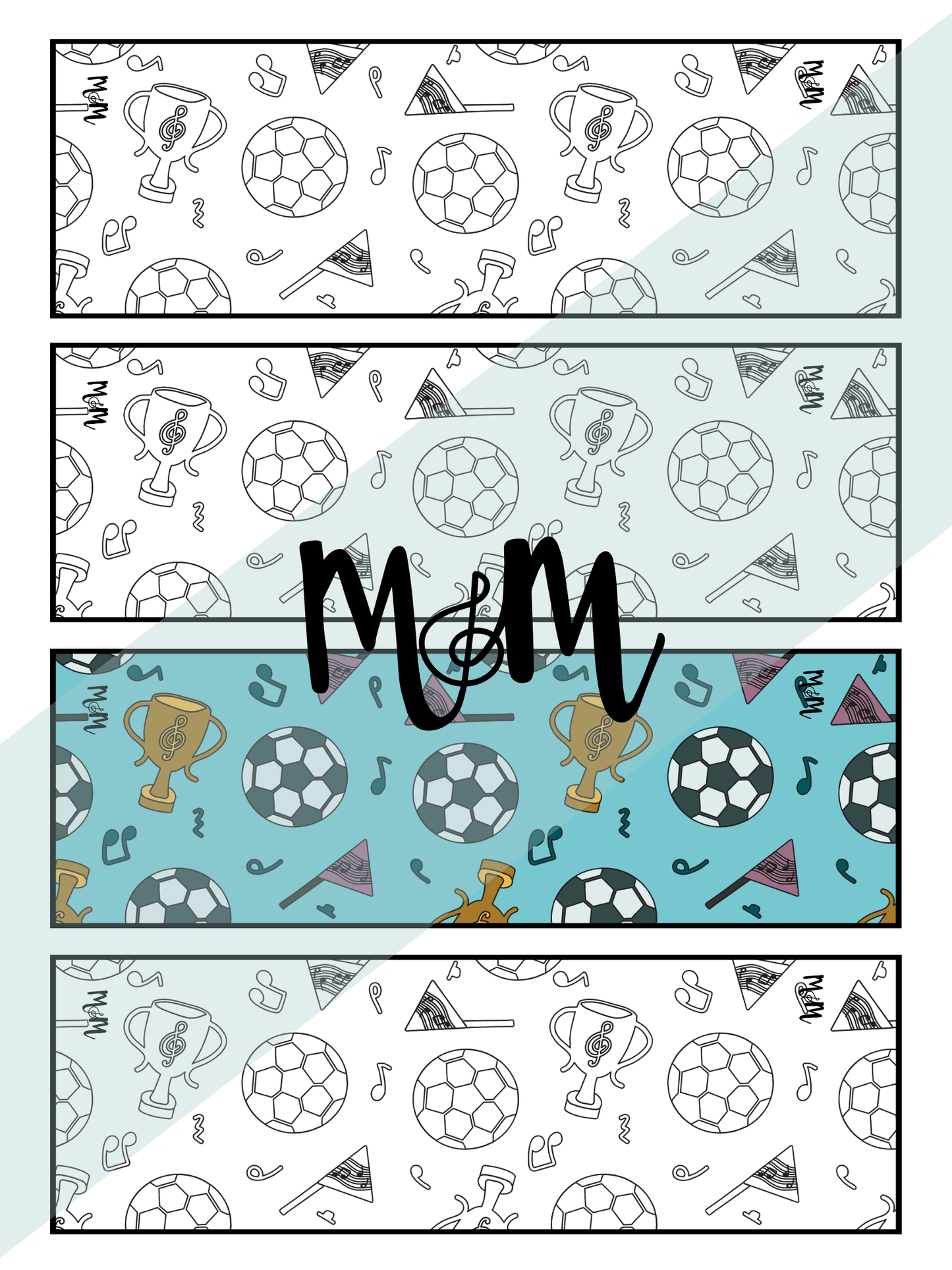 Game Day | Music Bookmarks | Printable Coloring Activity DIGITAL DOWNLOAD