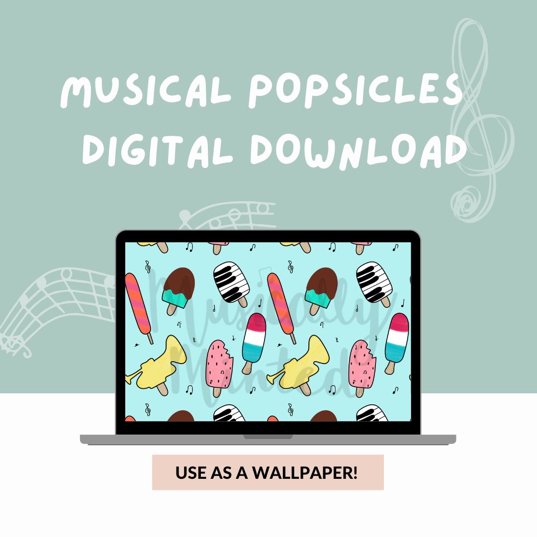 Musical Popsicle Wallpaper DIGITAL DOWNLOAD