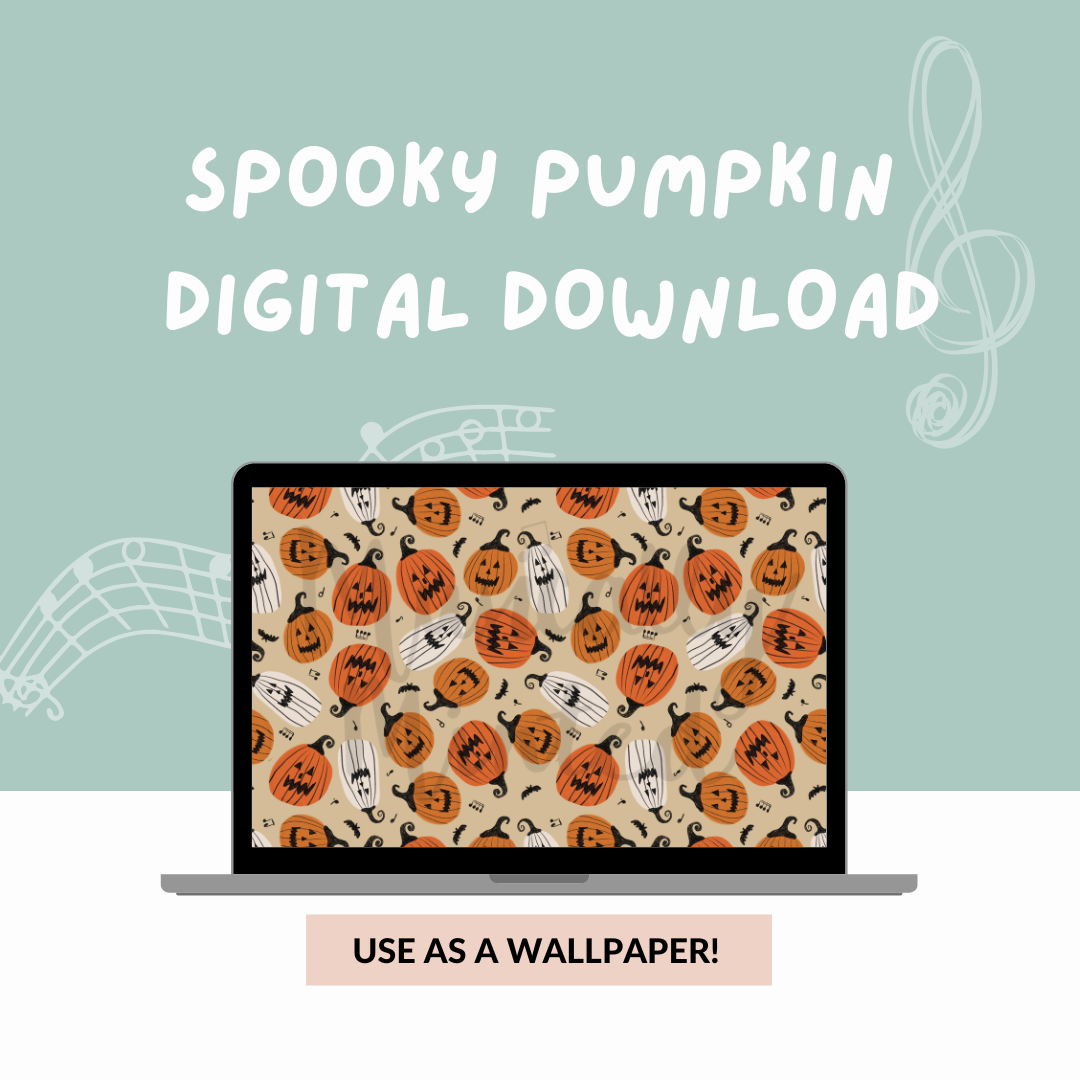 Spooky Pumpkin Wallpaper DIGITAL DOWNLOAD