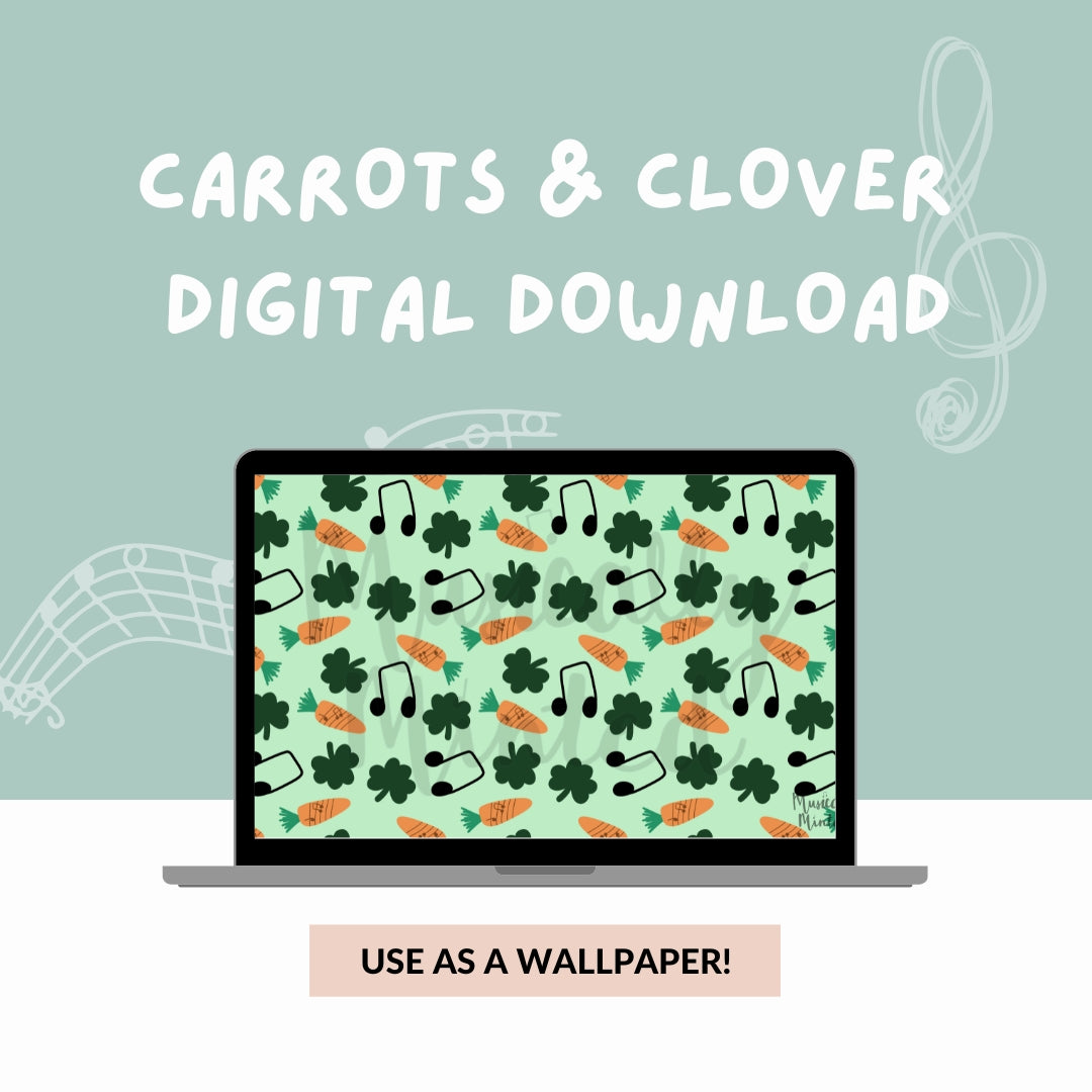 Carrots & Clover Wallpaper DIGITAL DOWNLOAD