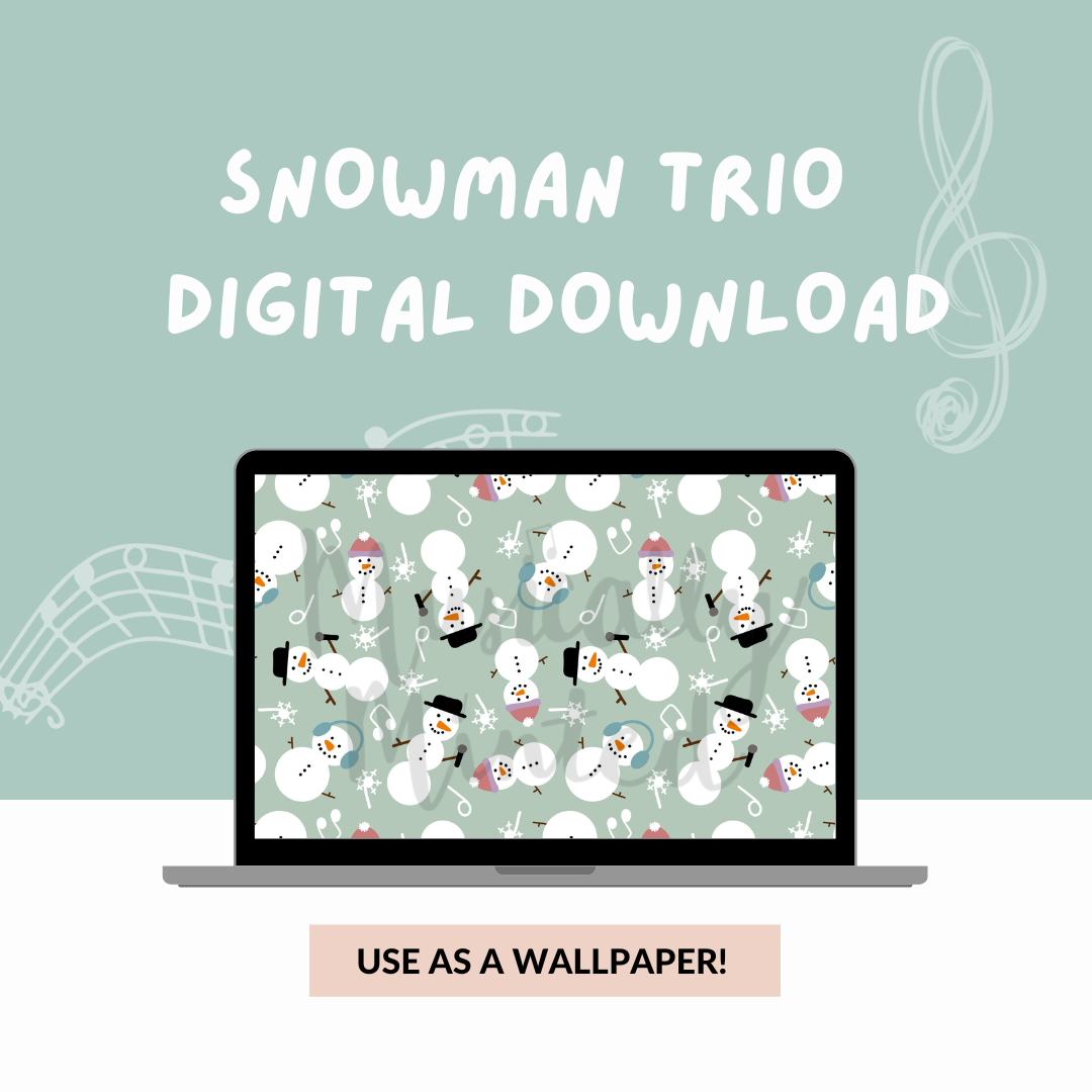Snowman Trio Wallpaper DIGITAL DOWNLOAD