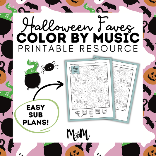 Halloween Faves: Color by Music | iSpy Dynamics Coloring Page DIGITAL DOWNLOAD