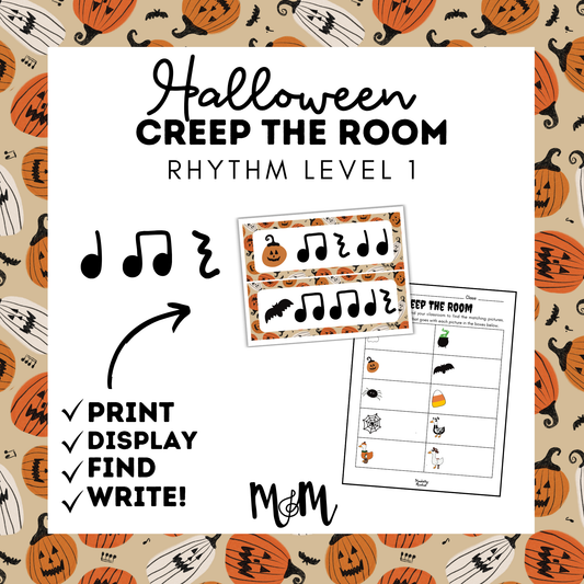 Halloween: Creep the Room | Rhythm Level 1 | Write the Room Music Activity DIGITAL DOWNLOAD
