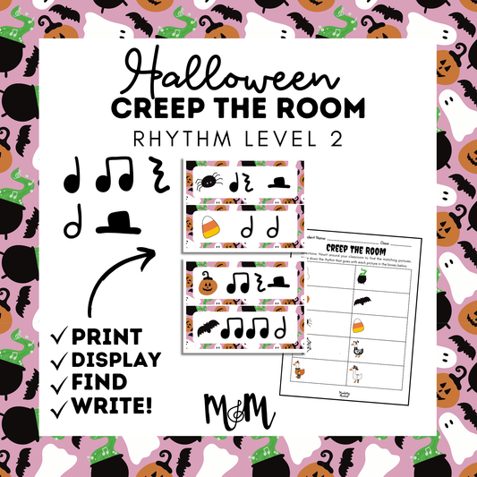 Halloween: Creep the Room | Rhythm Level 2 | Write the Room Music Activity DIGITAL DOWNLOAD