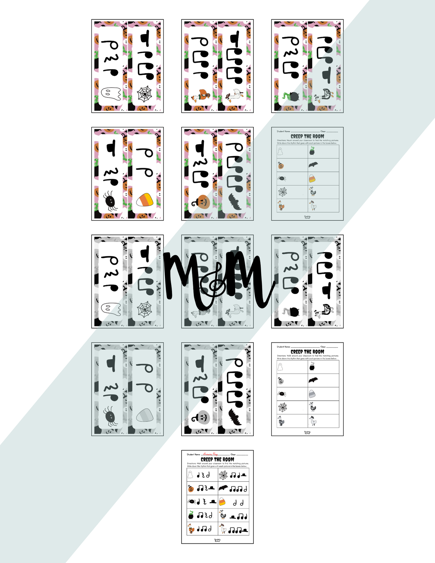 Halloween: Creep the Room | Rhythm Level 2 | Write the Room Music Activity DIGITAL DOWNLOAD