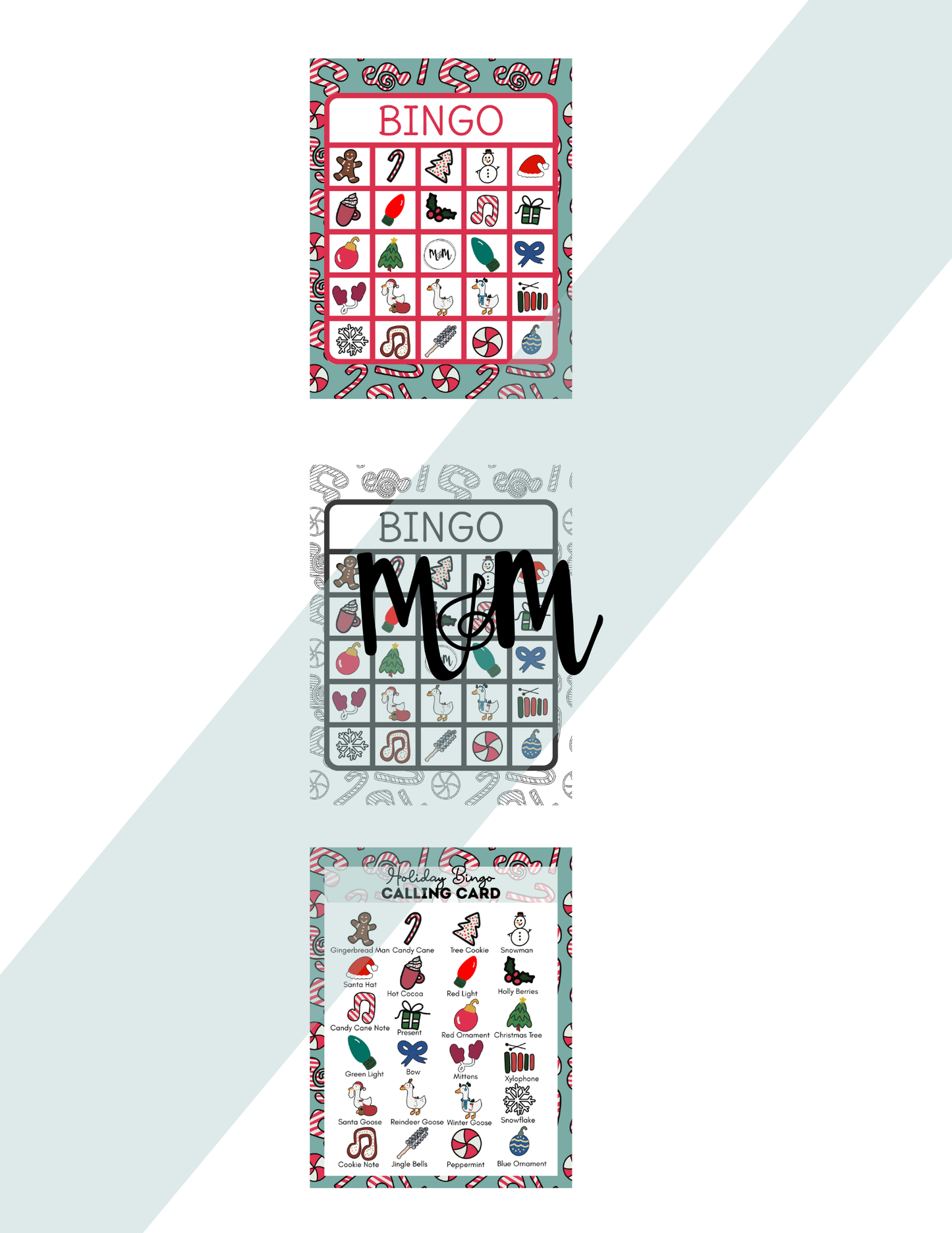 Holiday Music Bingo Game | No Prep Easy Holiday Activity & Sub Plan DIGITAL DOWNLOAD