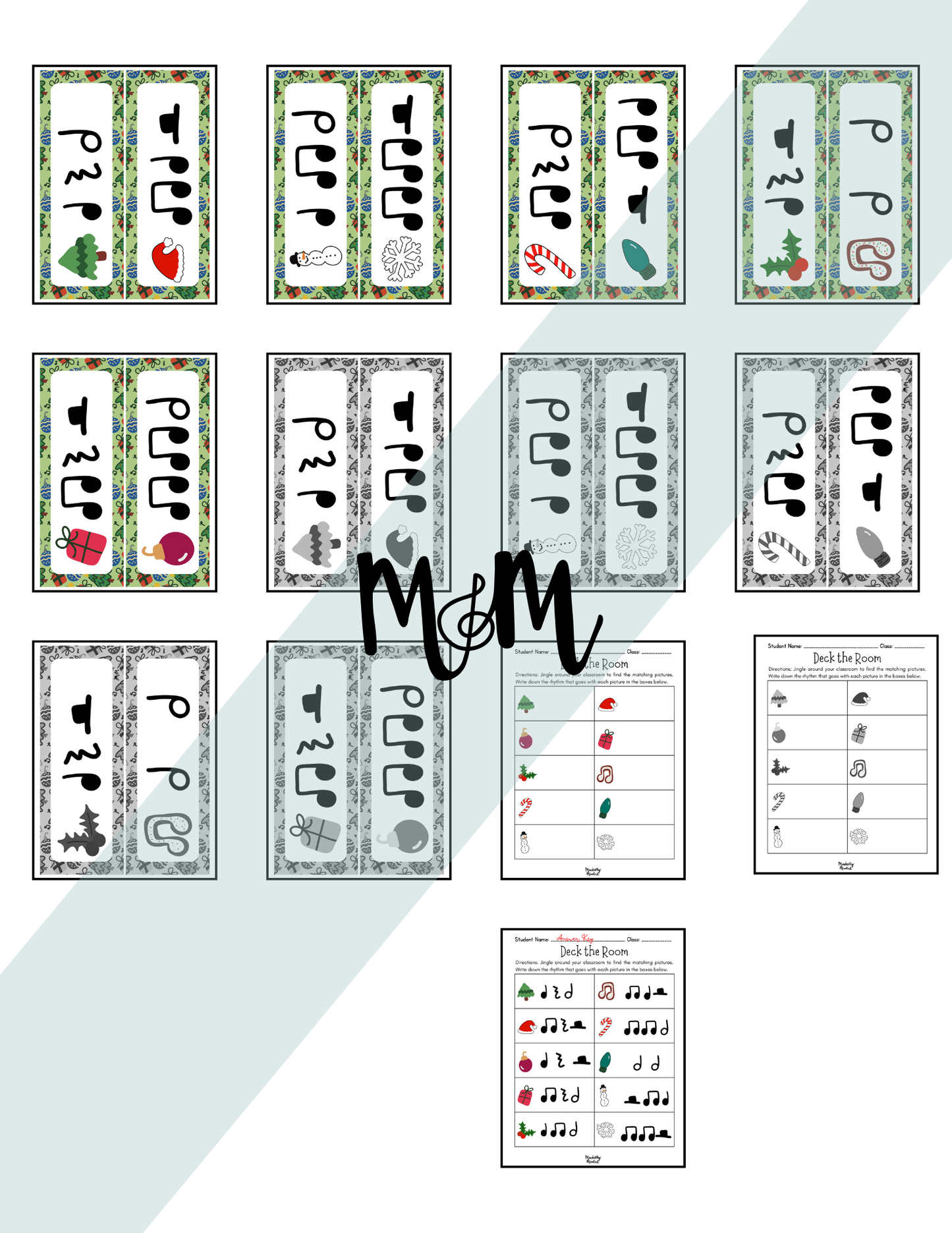 Holiday Deck the Room | Rhythm Level 2 | Write the Room Activity | DIGITAL DOWNLOAD (Copy)