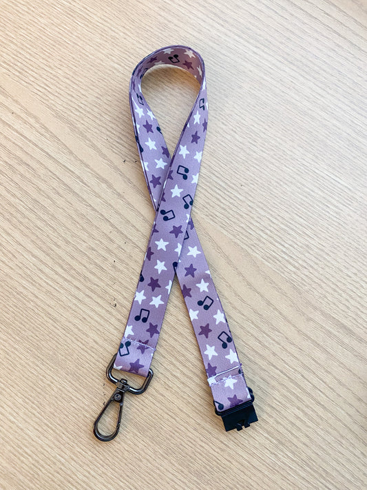 Purple Stars Lanyard