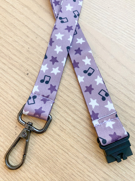Purple Stars Lanyard