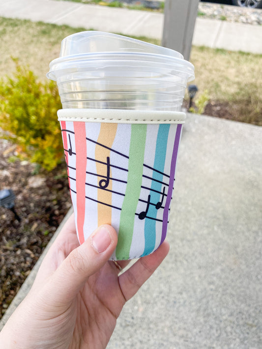 Rainbow Stripes Coffee Coozie