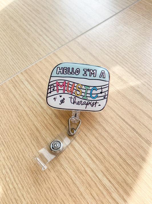 Music Therapist Name Tag Badge Reel