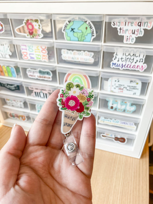 Floral Bouquet Badge Reel