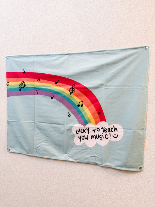 Lucky To Teach You Music Hanging Tapestry