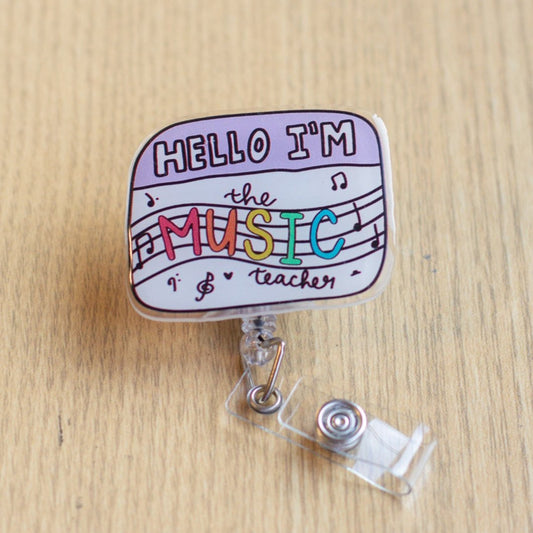Music Teacher Name Tag Badge Reel