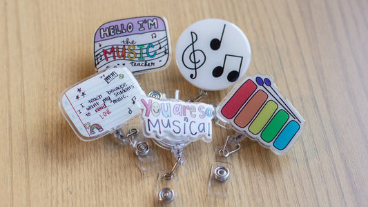 Music Teacher Name Tag Badge Reel