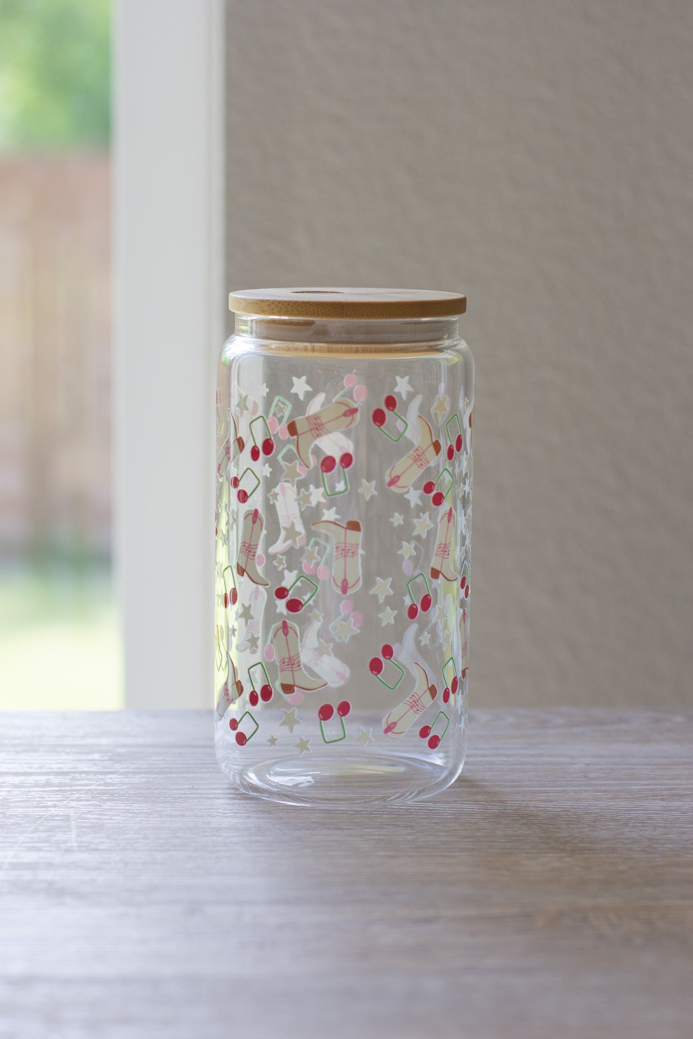 Pink Cowgirl Glass Can