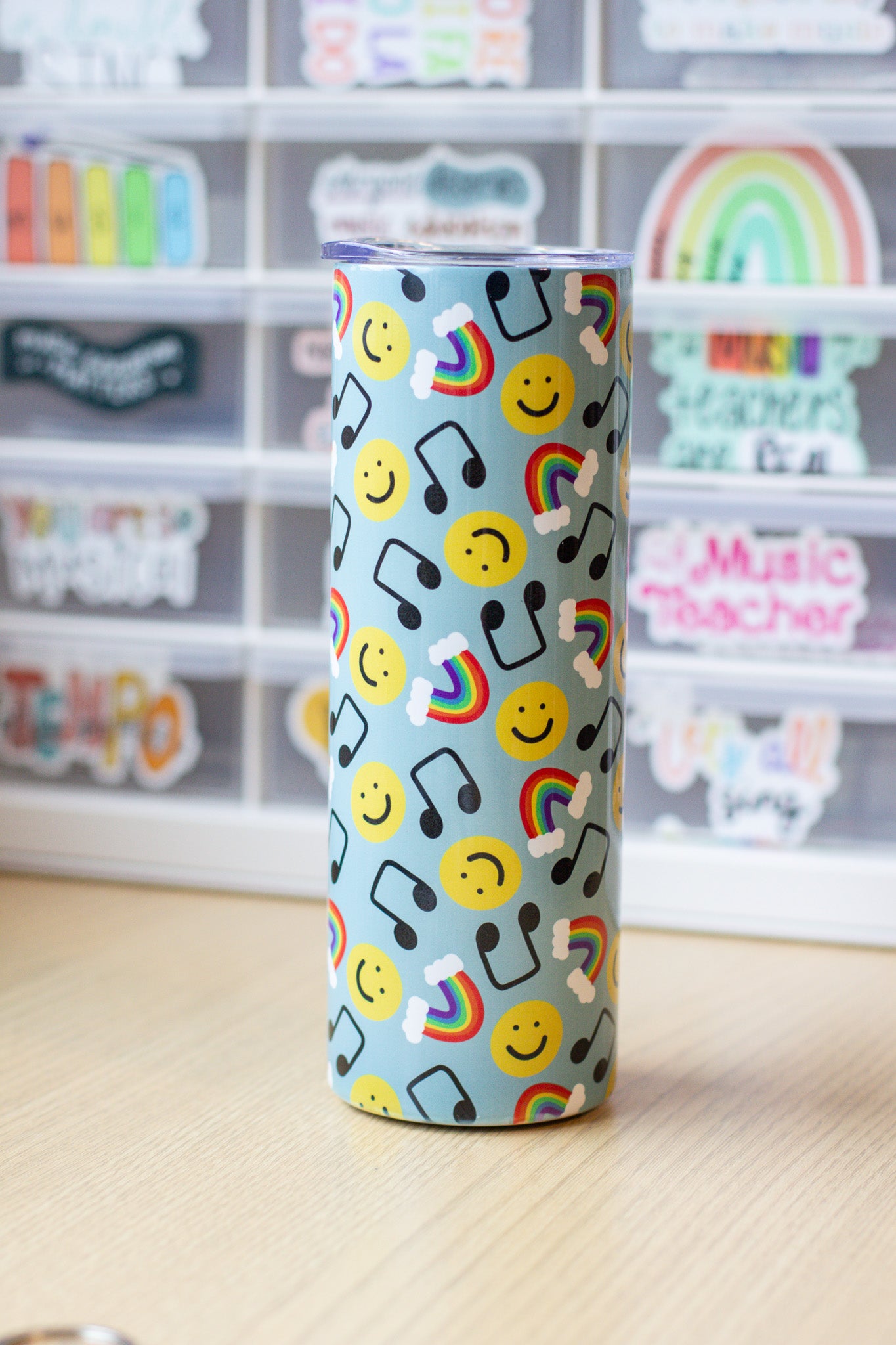 Happy Rainbow Skinny Tumbler
