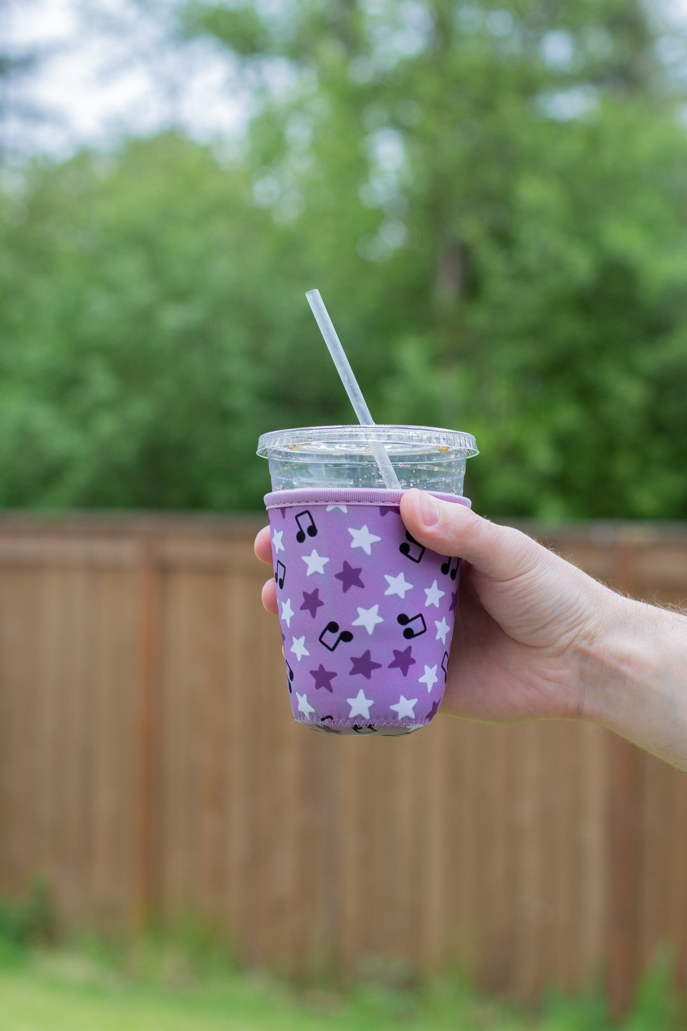 Purple Stars Coffee Coozie