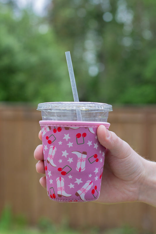 Pink Cowgirl Coffee Coozie