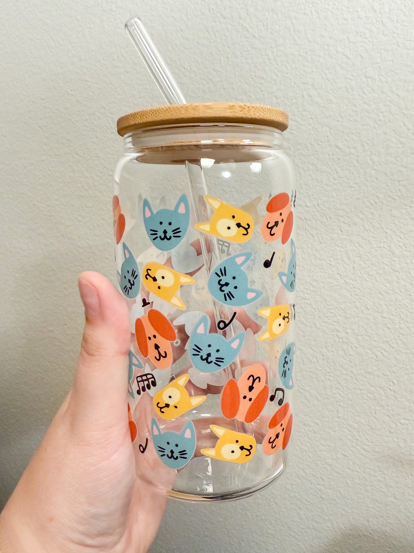NEW Cats + Dogs Glass Can