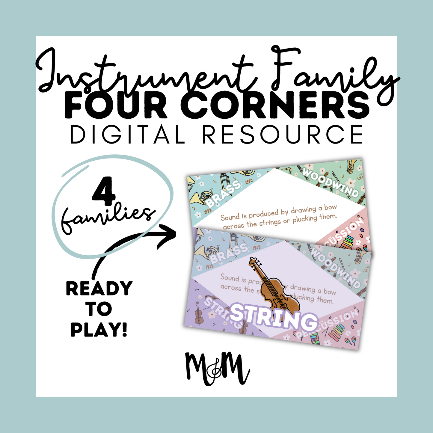 Instrument Family: Four Corners Game | Music Classroom Google Slide Digital Resource DIGITAL DOWNLOAD