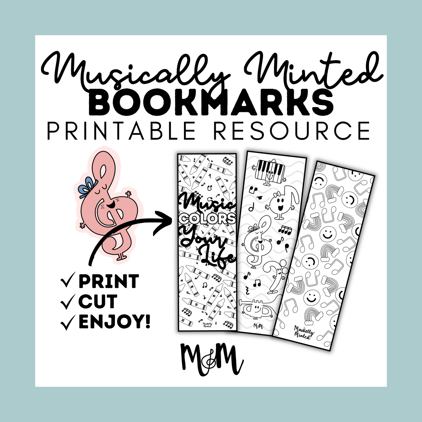 Musically Minted: Music Bookmarks DIGITAL DOWNLOAD