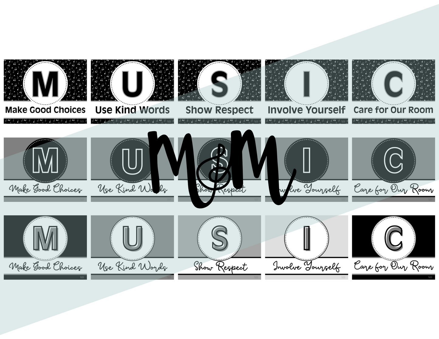 Concert Black: Classroom Expectation Posters DIGITAL DOWNLOAD