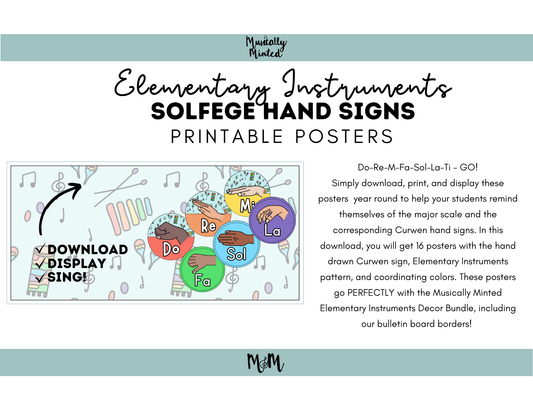 Elementary Instruments: Solfege Posters DIGITAL DOWNLOAD