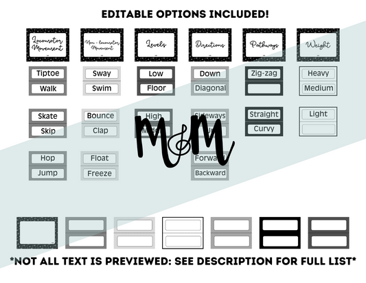 Concert Black: Movement Word Wall Cards DIGITAL DOWNLOAD