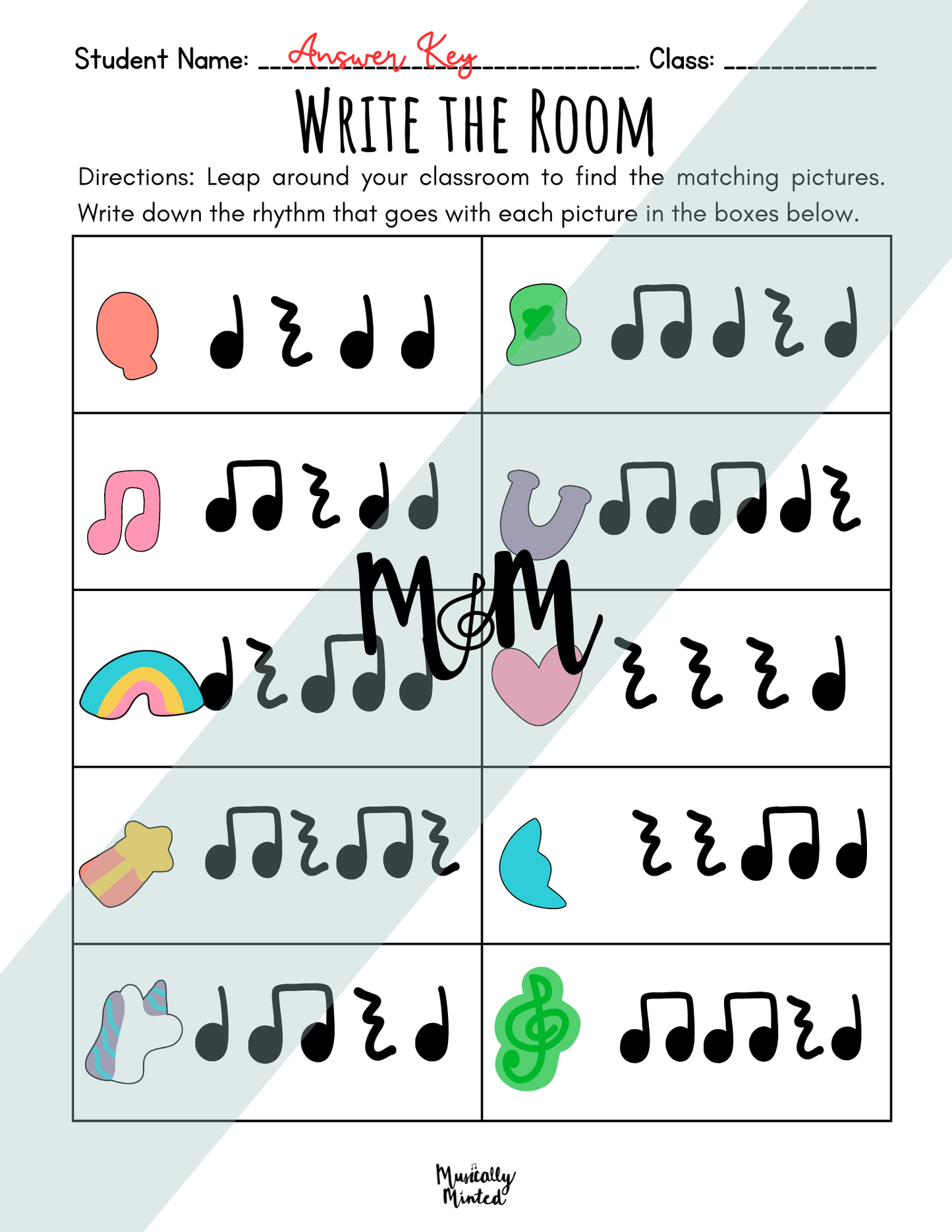 March Magic | Write the Room | Level 1 | St. Patricks Day Rhythm Activity DIGITAL DOWNLOAD