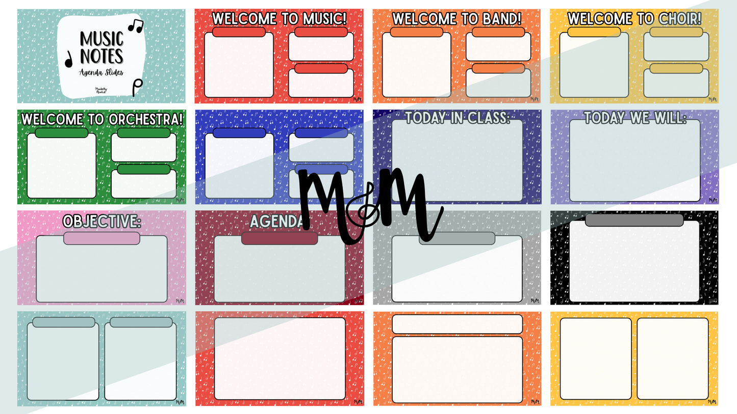 Music Notes: Daily Agenda Slides | Music Classroom Digital Resource