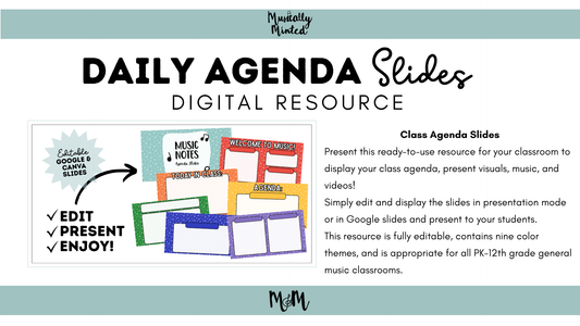 Music Notes: Daily Agenda Slides | Music Classroom Digital Resource