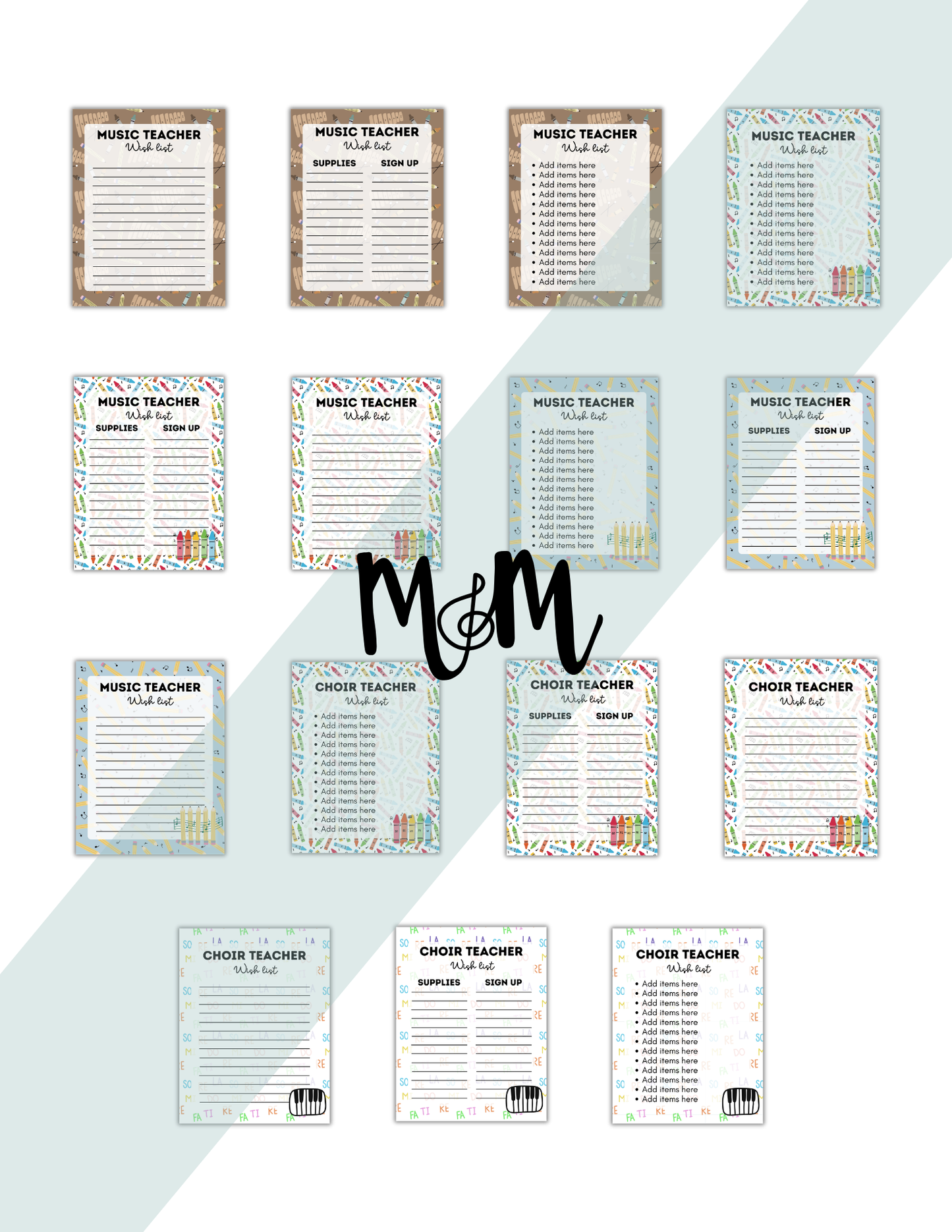 Music Teacher Editable Classroom Wishlist | Digital and Print for Back to School DIGITAL RESOURCE