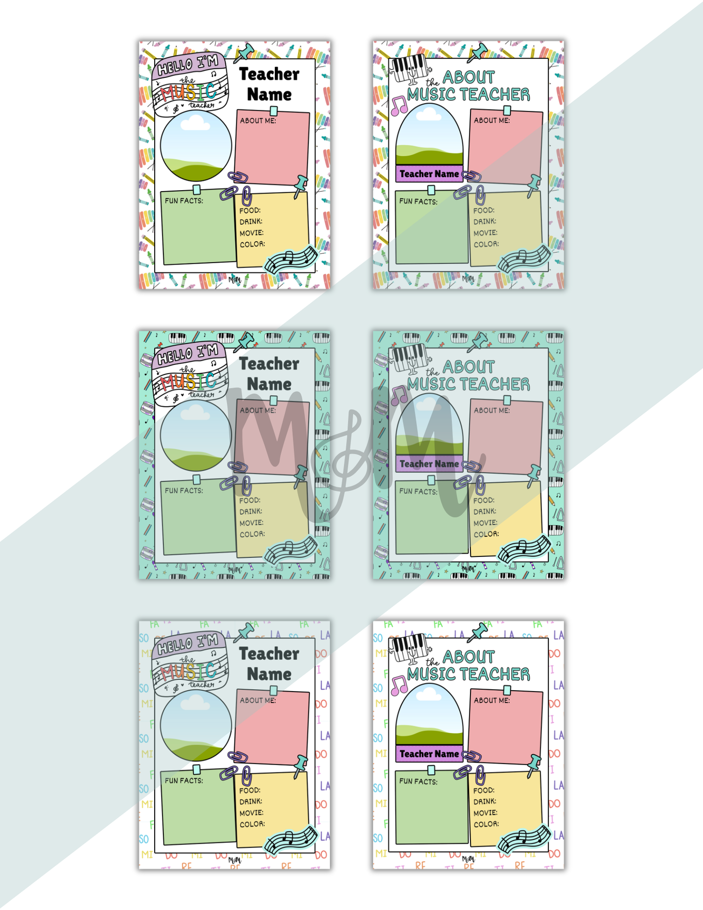 Welcome to Music Bulletin Board | Editable Meet the Music Teacher Poster | Back to School DIGITAL DOWNLOAD